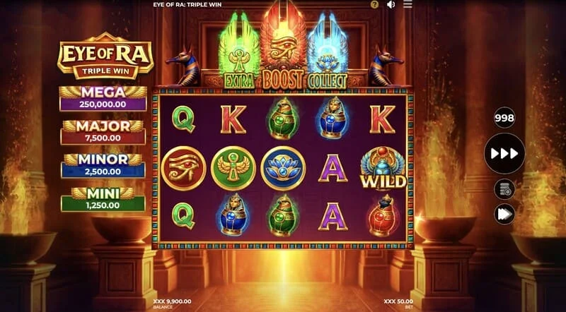 Eye of Ra Triple Win - Wild landed on the reels